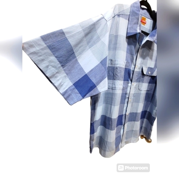 MECCA XXL 100% Cotton Plaid Men's Button Down Dress Shirt with Pockets - Picture 4 of 6